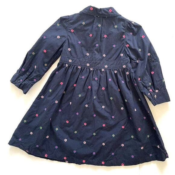 Baby Gap Dress Toddler 3 Years Navy Embroidered Floral Dress - Picture 2 of 4
